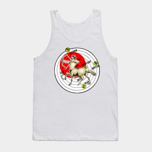 Centaur with bow and arrow and Ptolemy's cosmic system Tank Top